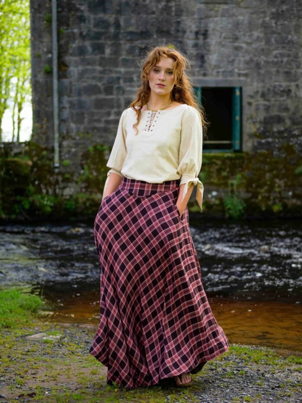 Celtic Fusion Design Tartan Plaid Maxi Skirt (Like New)